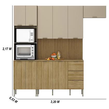 Imagem de Armário de Cozinha Completa com Balcão para pia 10 Portas Glam