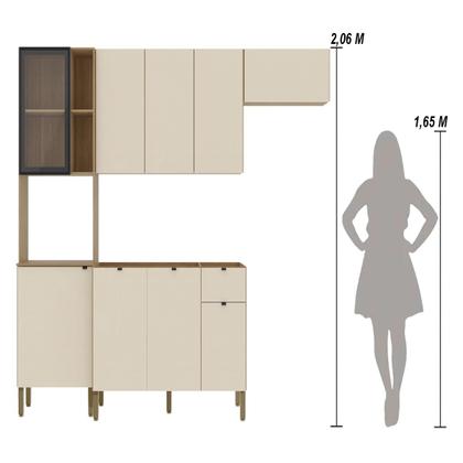 Imagem de Armário de Cozinha Completa com Balcão para pia MDF 9 Portas Vert Plus