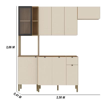 Imagem de Armário de Cozinha Completa com Balcão para pia MDF 9 Portas Vert Plus