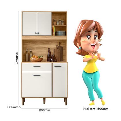 Imagem de Armário De Cozinha Completa Compacto Com 4 Portas E 1 Gaveta