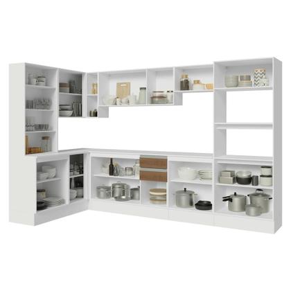 Imagem de Armário de Cozinha Completa de Canto 100% MDF 447 cm Branco/Rustic/Crema Smart Madesa 02
