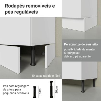 Imagem de Armário de Cozinha Completa de Canto 100% MDF 447 cm Branco Smart Madesa 02
