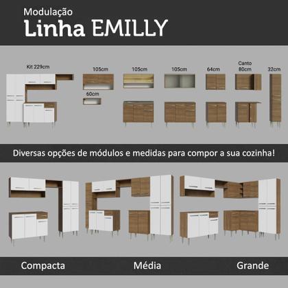 Imagem de Armário de Cozinha Completa de Canto 417cm Rustic/Branco Emilly Madesa 02