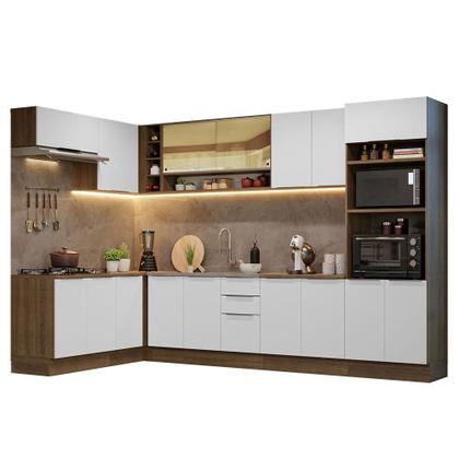 Imagem de Armário de Cozinha Completa de Canto 499cm Rustic/Branco Stella Madesa 02