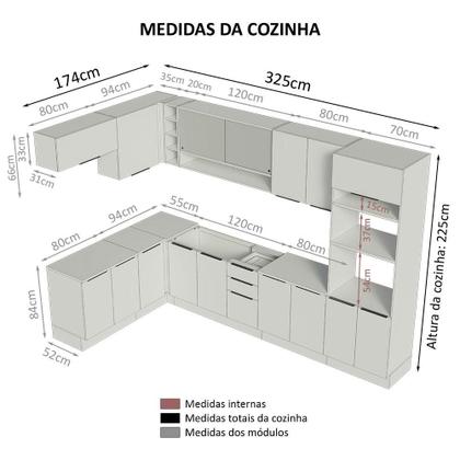 Imagem de Armário de Cozinha Completa de Canto 499cm Stella Madesa 02