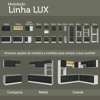 Imagem de Armário de Cozinha Completa de Canto 546cm Branco/Preto Lux Madesa 05