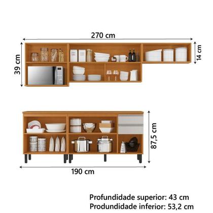 Imagem de Armário de Cozinha Completa Itatiaia Com Balcão Nicho Cinamo