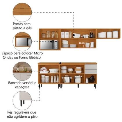 Imagem de Armário de Cozinha Completa Itatiaia Com Balcão Nicho Cinamo