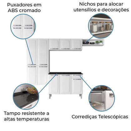 Imagem de Armário de Cozinha Completa Itatiaia de Aço com Balcão 10 Portas 1 Gaveta Branco