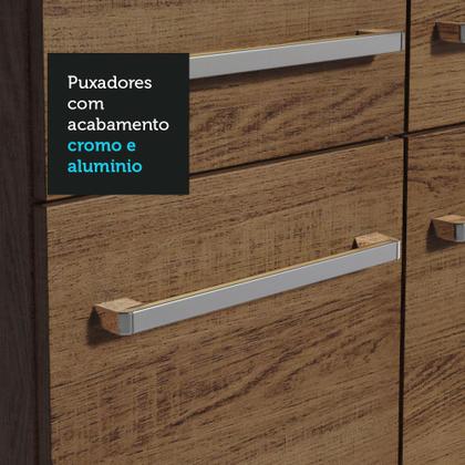 Imagem de Armário de Cozinha Completa Madesa Emilly 293001 com Balcão e Paneleiro - Rustic