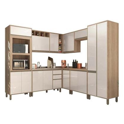 Imagem de Armário de Cozinha Completa Modulada 11 Peças sem Tampo de 120 Mel Luciane Móveis