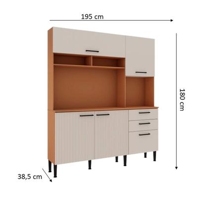 Imagem de Armário de Cozinha Completo Compacto Fiore 1,80m 100% MDF 0342F Genialflex
