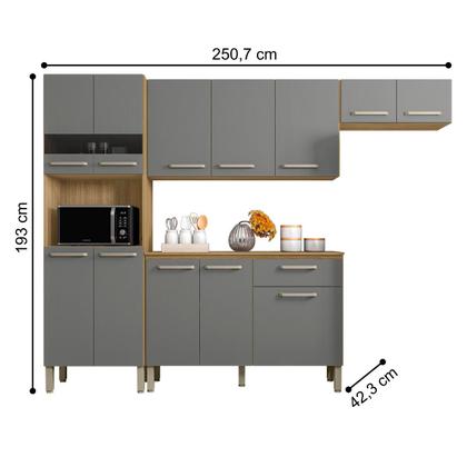Imagem de Armário de Cozinha Completo Palma Freijó Gris