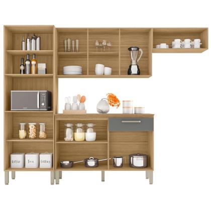 Imagem de Armário de Cozinha Completo Palma Freijó Gris