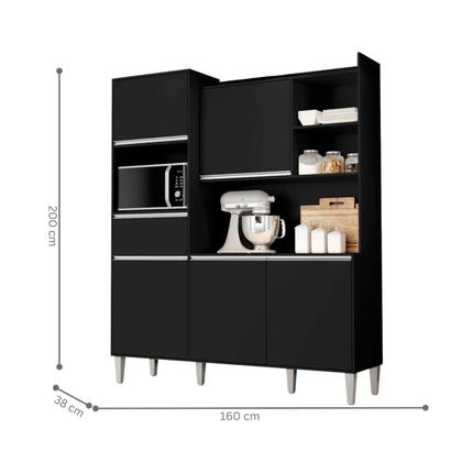 Imagem de Armario de cozinha completo Urano preto fosco