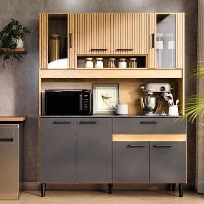 Imagem de Armário De Cozinha Coral Completo Com 8 Portas E 1 Gaveta