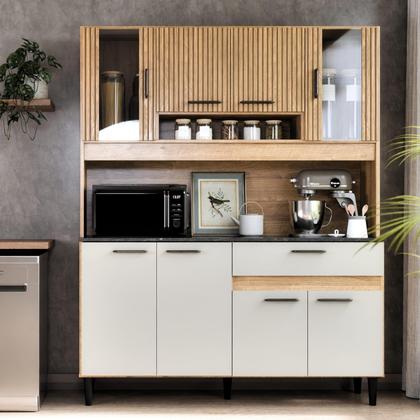 Imagem de Armário De Cozinha Coral Completo Com 8 Portas E 1 Gaveta