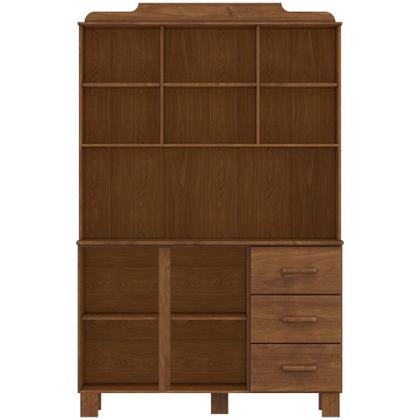 Imagem de Armário de Cozinha Cristaleira 123cm 4 Portas Giana Castanho F07 - Mpozenato