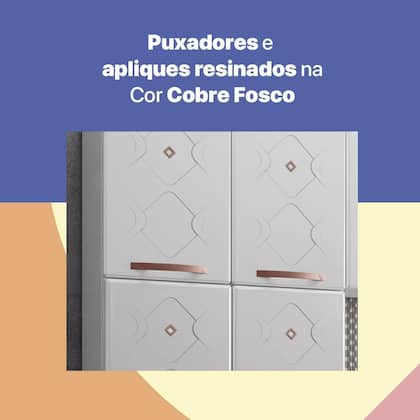 Imagem de Armário de Cozinha de Aço Compacta 3 Peças Regina Multimóveis Glass CR6134 Branco
