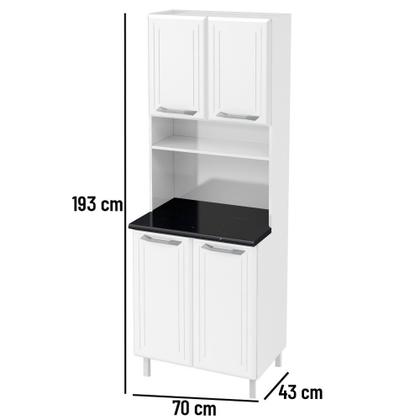 Imagem de Armário de Cozinha de Aço Paneleiro Duplo Telasul 4 Portas Topázio Branco - Telasul