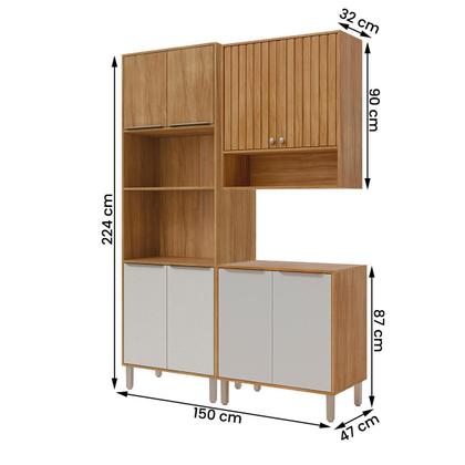 Imagem de Armário de Cozinha Divina com Torre Quente 150 cm 8 Portas