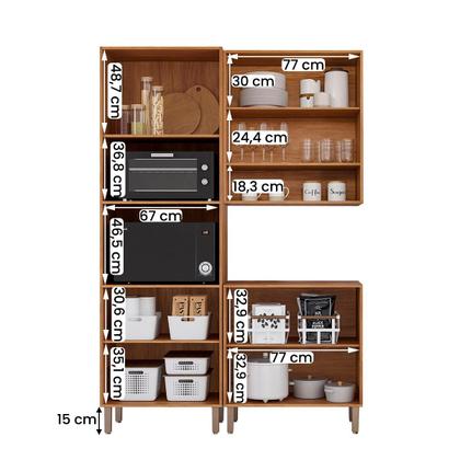 Imagem de Armário de Cozinha Divina com Torre Quente 150 cm 8 Portas