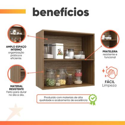 Imagem de Armário de Cozinha e Lavanderia Com 2 Portas Duplo Aéreo Módulo Suspenso Nogal/Verde Paris Batrol