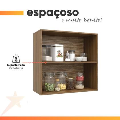 Imagem de Armário de Cozinha e Lavanderia Com 2 Portas Duplo Aéreo Módulo Suspenso Nogal/Verde Paris Batrol