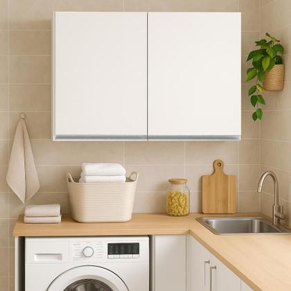 Imagem de Armário de Cozinha e Lavanderia com 2 Portas Duplo Aéreo Módulo Suspenso Top Class Batrol Branco