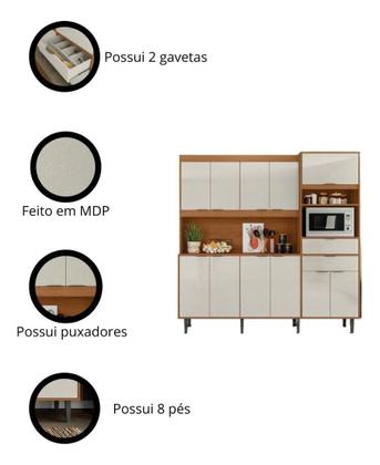 Imagem de Armário de Cozinha Grande Completo kit Bahamas Lukaliam