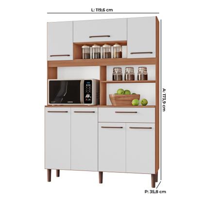 Imagem de Armário de Cozinha Icaraí 100% MDF Tuboarte 7 Portas e 1 Gaveta