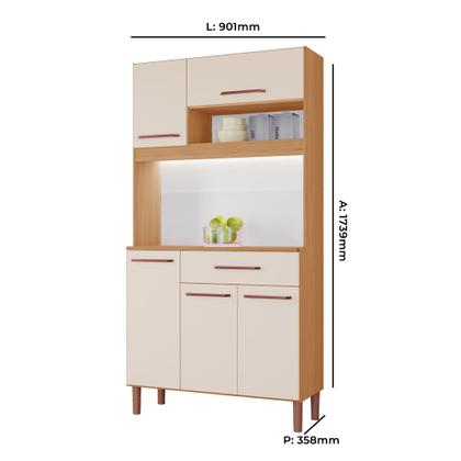 Imagem de Armário de Cozinha Iguape 100% MDF Tuboarte 5 Portas e 1 Gaveta