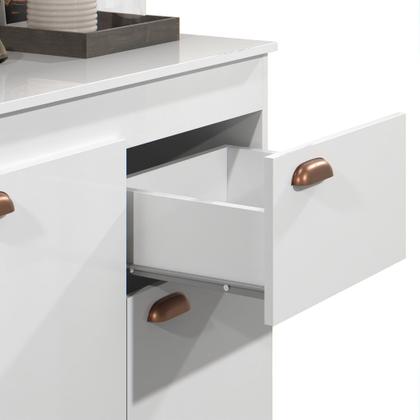 Imagem de Armário de Cozinha Luiza Completo Com 5 Portas E 1 Gaveta Com Balcão Compacta