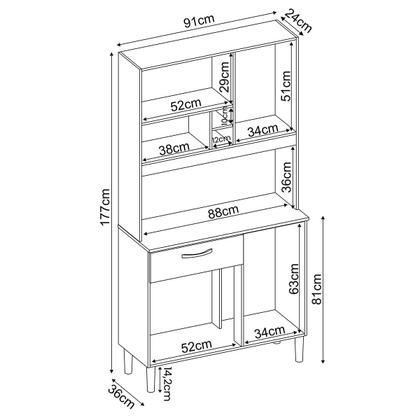 Imagem de Armario de Cozinha Malta com 4 Portas e 1 Gaveta