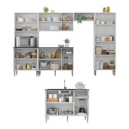 Imagem de Armário de Cozinha Modulada Completa 6 Pçs com Balcão para Pia Siena Multimóveis MP2285