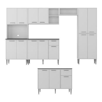 Imagem de Armário de Cozinha Modulada Completa 6 Pçs com Balcão para Pia Siena Multimóveis MP2285