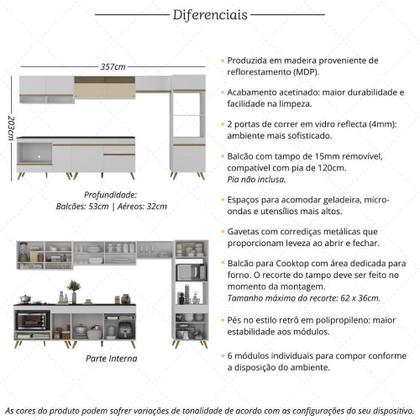 Imagem de Armário De Cozinha Modulada Completa Com Balcão Multimóveis