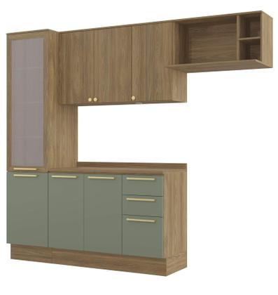 Imagem de Armário de Cozinha Modulada Completa Reta 5 peças 2,50m 234 Botanic Kappesberg