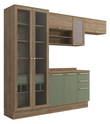 Imagem de Armário de Cozinha Modulada Completa Reta 5 peças 2,80m 291 Botanic Kappesberg