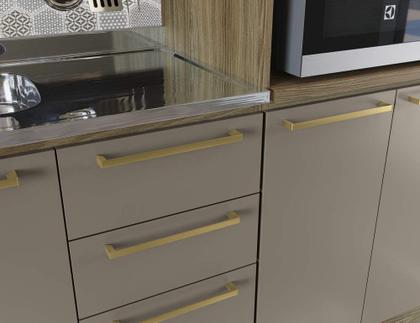 Imagem de Armário de Cozinha Modulada Completa Reta 9 peças 3,60m 212 Botanic Kappesberg