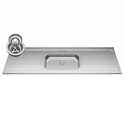 Imagem de Armário de Cozinha Modulada de Canto 8 Peças CP03 com Pia Inox Branco/Preto - Lumil
