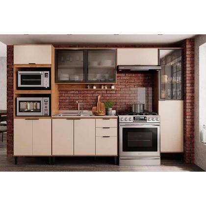 Imagem de Armário de Cozinha Modulado Alpha 2500 c/ 2 Portas c/ Vidro 120cm Branco - Carraro