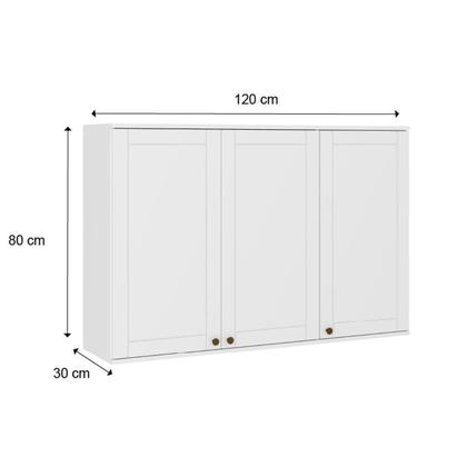 Imagem de Armário de Cozinha Modulado Bella 2601 c/ 3 Portas 120cm Branco - Carraro