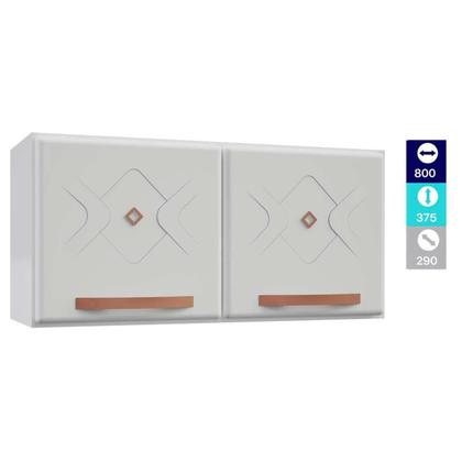 Imagem de Armário de Cozinha Modulado Mirage New Aço c/ 2 Portas 80cm Branco - Telasul