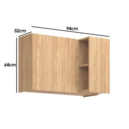Imagem de Armário de Cozinha Modulado Rebeca c/ 1 Porta Canto 94cm Mel - Movelbento