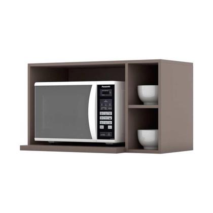 Imagem de Armário de Cozinha Modulado Suporte Nicho p/ Microondas Americana 80x44cm Branco - Henn