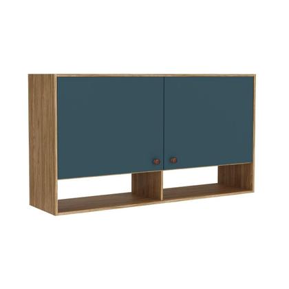 Imagem de Armário de Cozinha Modulado Torino c/ 2 Portas 120cm Mel/Petroleo - Movelbento