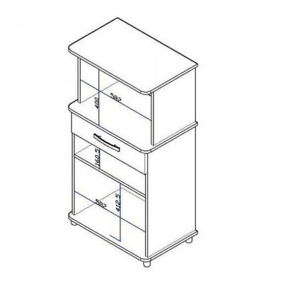 Imagem de Armário de Cozinha Multiuso 2 Portas 1 Gaveta ASM151 Branco