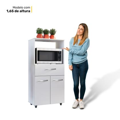 Imagem de Armário de Cozinha Multiuso Luna 60cm com 02 Portas e Nicho Integrado Branco - Abmaza