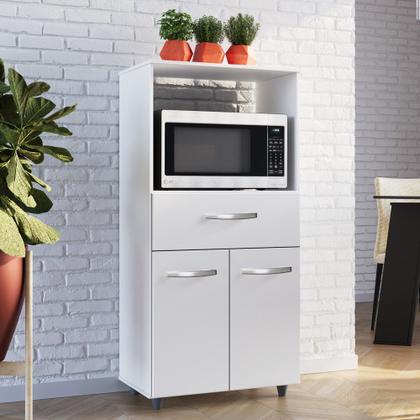 Imagem de Armário de Cozinha Multiuso Luna 60cm com 02 Portas e Nicho Integrado Branco - Abmaza